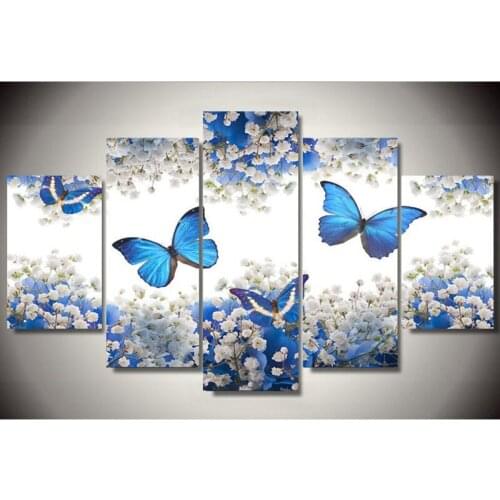 5pcs diy diamond painting full square Diamond embroidery,butterfly flower,Cross Stitch Rhinestone Mosaic Wall Sticker