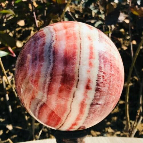 Natura Quartz crystal l Rhodochrosite Ball Quartz Crystal Sphere Mineral Healing