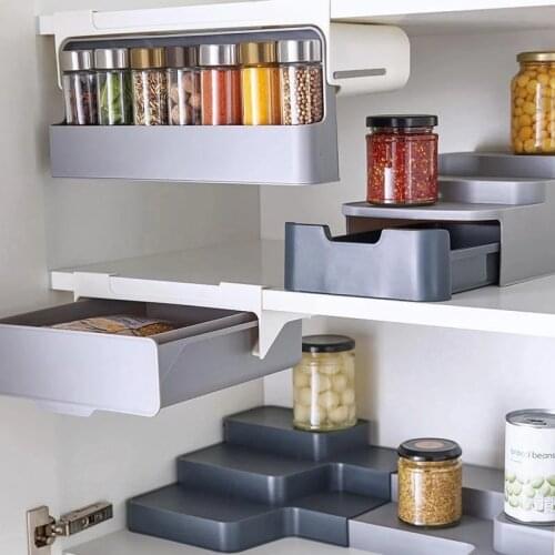 2021 New Home Kitchen Self-adhesive Storage Rack Wall-mounted Shelf Spice Storage Rack Spice Bottle Storage Kitchen Accessories