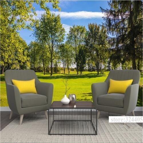 3D Tree Wallpaper Customize Grass Forest Green Wallpaper Environment Friendly TV Background Living Room Kitchen Bedroom Study