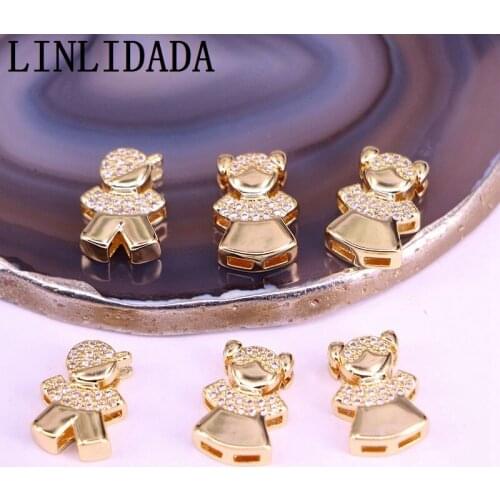 10Pcs New design cz pendant,pave cubic zirconia girl/boy shape charm accessories, fashion cz jewelry wholesale