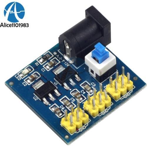 DC-DC 6-12V To 3.3V 5V Buck Step Down Power Supply Module For Arduino 800mA 4.5 x4.5cm Red Power Indicator Led DIY
