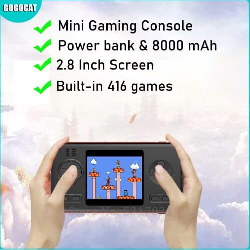 Video Game Console Retro Handheld 2.8 Inch Screen Portable Children Players Portable Charger Built-in 416 Games 8000mAh Gift
