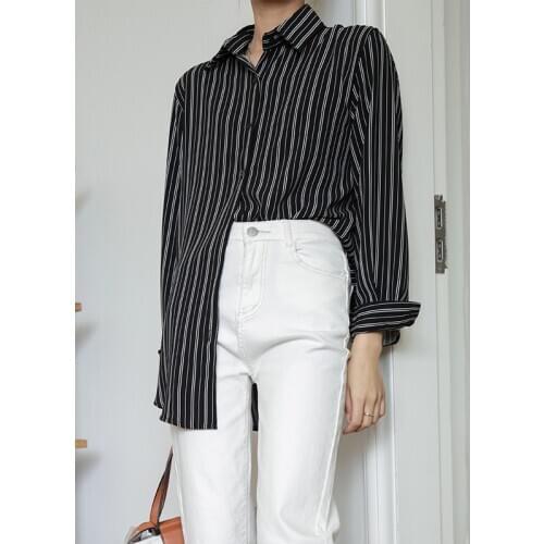 Женские рубашки в полоску SABSTER China At AliExpress