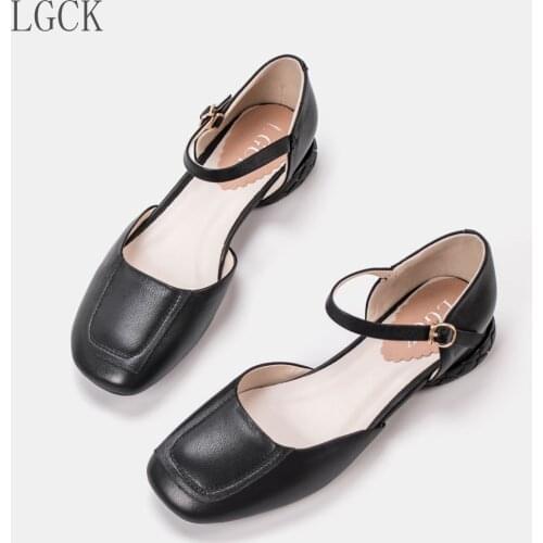 Plus Size 34-42 Genuine Leather Women Shoes Flats Woman Sandals Oxford Ladies Comfort Comfortable Fashion Flat Lady Buckle Party