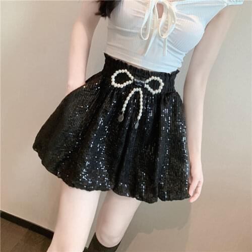 Bow shorts womens summer 2021 solid color loose high waist A casual wide-leg pants woman pants cotton shorts women