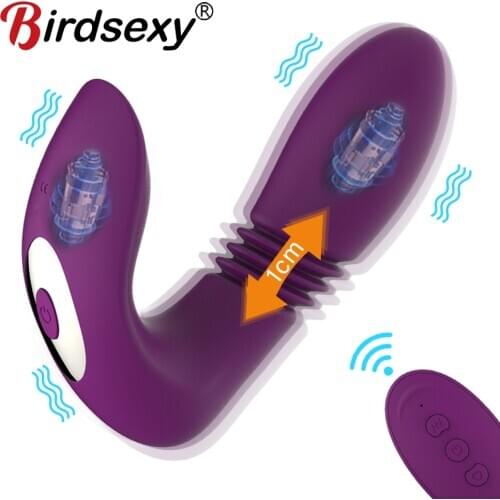 Telescopic Dildo Vibrators For Women G Spot Clitoris Stimulator Wireless Remote Wearable Vibrator Panties Sex Toys For Adults