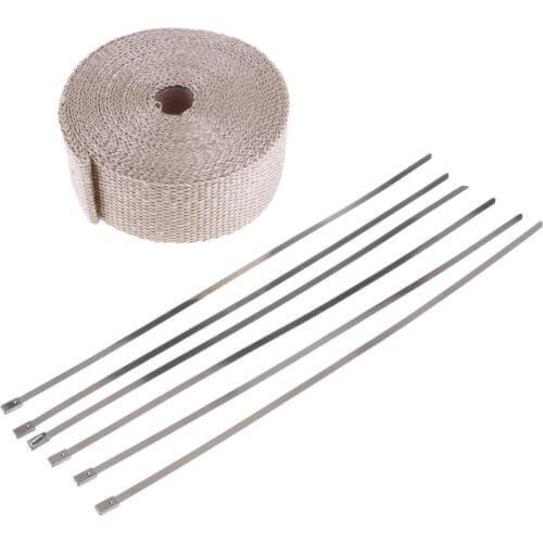 Car Motorcycle Exhaust Pipe Insulation Thermal Wrap 10m*5cm*2mm