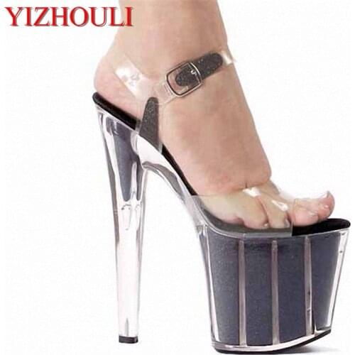 Sexy Women Shoes 20cm Sexy Super High Heel Crystal Sandals, Platforms Performance / Star / Model, Dance Shoes
