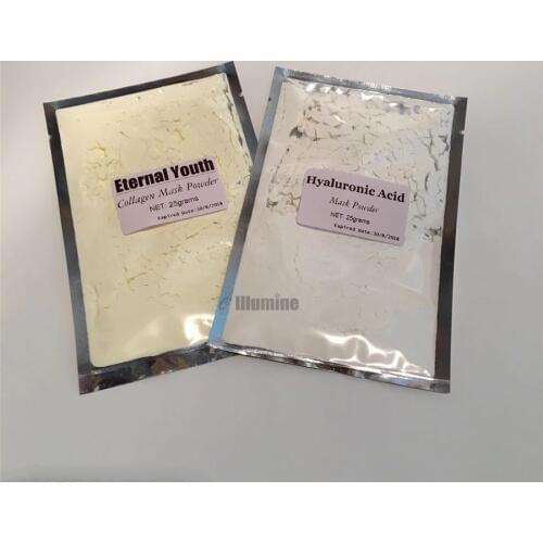 Pack 25g Collagen + 25g Hyaluronic Acid SPA Quality Soft Powder Facical Mask Scars Acne Treatment Control Peel Off