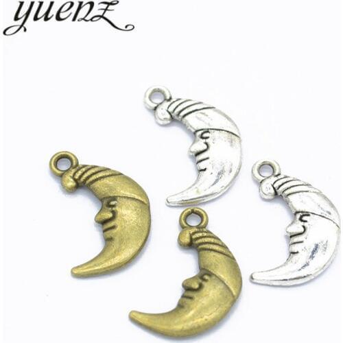 YuenZ 10 pcs Metal Moon Charms Diy Jewelry Handmade Accessories Pendant Charms 22*14mm L612