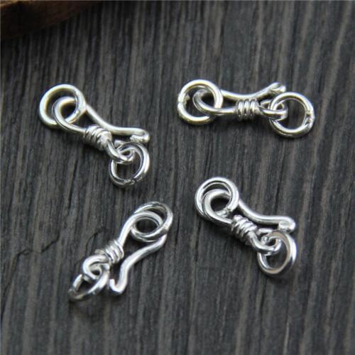 925 Sterling Silver Handmade S Clasps Hook With Ring Bracelets Connector Clasps DIY Fancy Jewelry Making diy Necklace Findings