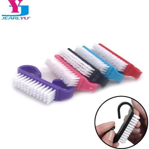 Hot 100pc Colorful Nail Art Dust Clean Brush Plastic Manicure Soft Remove Dust Small Angle Nail Brushes Pedicure Tool Wholesales