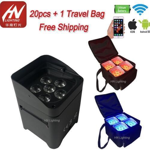 20pcs with bag Smart Phone APP uplighting Wireless Control Mini LED Rechargeable Battery Uplights