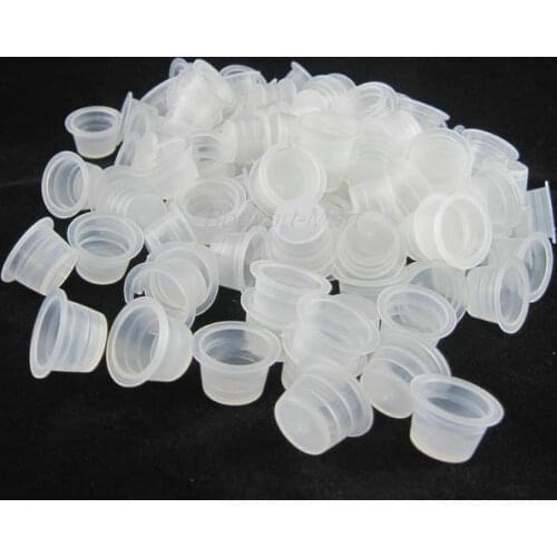 200PCS 18mm Large Size Microblading Plastic Tattoo Ink Cap Cups Pigment Clear Holders For Needle Tip Accessories Supply