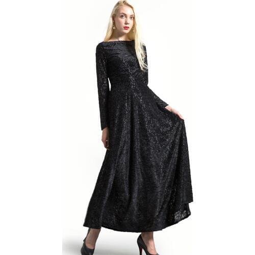 2020 Yunsu A wine black lace dress autumn winter womens long sleeve Pajama womens clothing