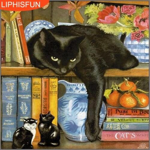 5D Full Drilled Diy Diamond Painting Handmade Animal Cat Cross Stitch Resin Square Diamond Sets Diamond Embroidery