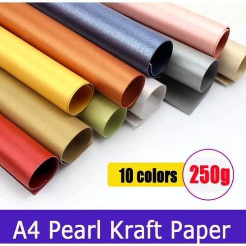 A4 Color Pearlescent Cardboard 250g Shining Pearl Kraft Paper Handmade Paper Laser Printing For Making Business Invitation Cards