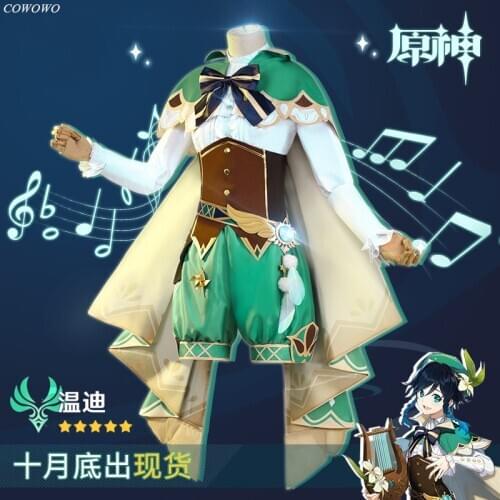 Anime! Genshin Impact Venti Gorgeous Noble Game Suit Lovely Uniform Cosplay Costume Halloween Party Outfit For Women 2020 NEW