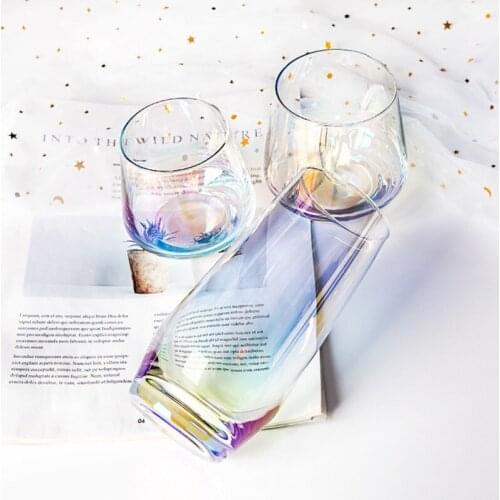 Stemless Wine Glasses Crystal Glass Cup Handmade Electroplating Lead-free Classic Mousse Cup 540ML Colorful Basics