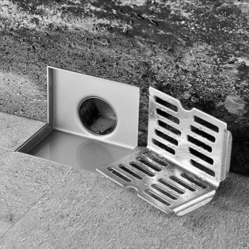 Stainless Steel Side-drain Wall Side Shower Drain Balcony Wall Corner Floor Drain Same-layer Wall Drain Floor