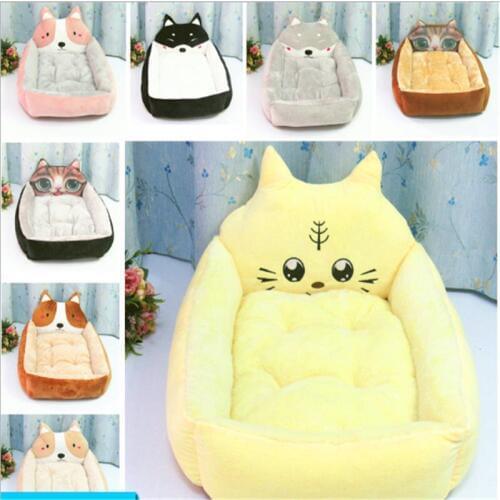 Dog Bed Sofa Cartoon Cute Puppy Bedding Warm Soft Cozy Pet Cat Dog Bed House Puppy Cartoon Dog Cushion Cover Dogs Houses Kennel