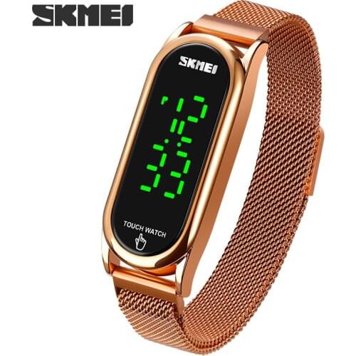 SKMEI Fashion Digital Movement Watches Women LED Touch Screen Display Date Time Ladies Electrionic Watch For Female Reloj Mujer