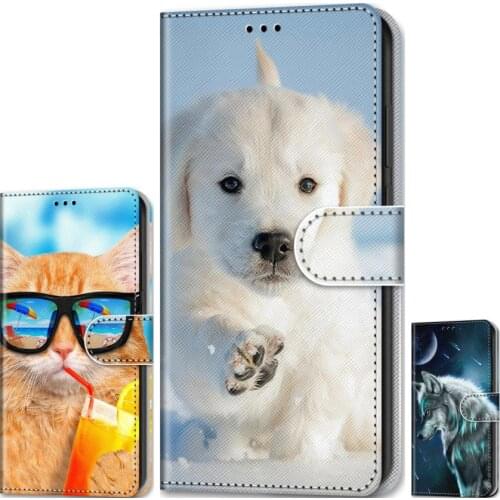 Lion Wolf Tiger Boy Flip Phone Case For Samsung Galaxy S20 Ultra J3 J5 2016 J7 2017 J8 2018 A21 A51 A71 Cat Dog Girl Wallet P08F