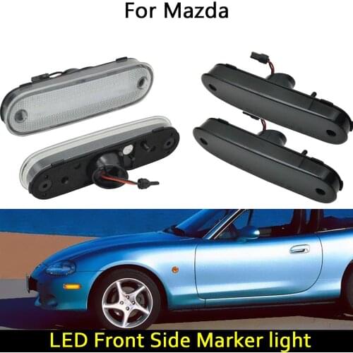 FOR Mazda MX5 miata 1990-2005 Clear or Smoked lens amber front LED side marker lamp Turn Signal amber Lights