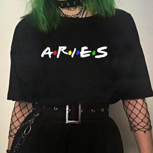 FIXSYS Twelve Constellations Zodiac Sign Black Tshirt Women Short Sleeve O-neck T shirt Unisex Casual Fashion Tshirt,Drop Ship