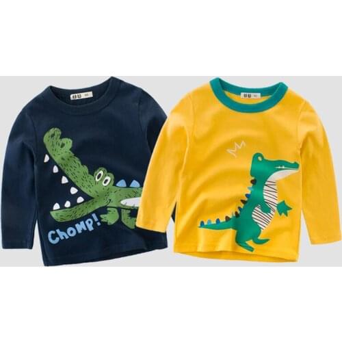 Cute Cartoon Crocodile Baby Clothes Boys Girls Long Sleeve T-shirt