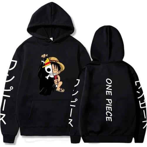 Anime One Piece Luffy Unisex Hip Hop Hoodie Women Manga Sweatshirts Boy Girl Clothes