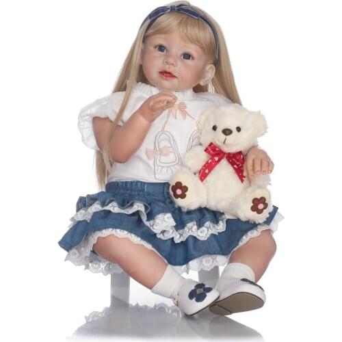 Reborn toddler girl doll 70cm silicone vinyl reborn baby dolls 1 year baby size real doll for child xmas gift toys