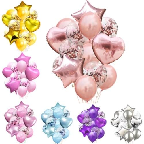 14pcs 12in Confetti Latex Balloons Multi 18in Helium Balloon Happy Birthday Party Decor Wedding Festival Balon Party Supplies