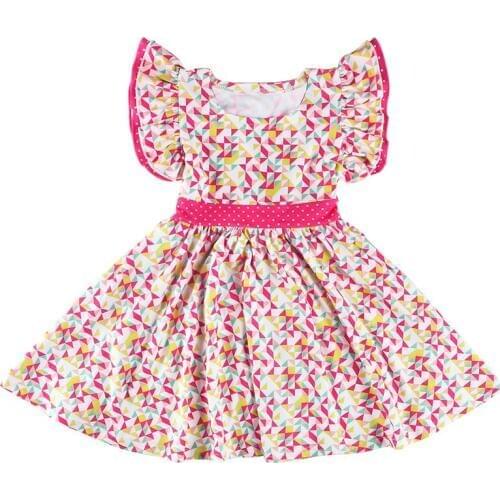Kaiya Angel Summer Girls Dress Casual Back Bow Plaid Pattern Round Collar Sleeveless Colorful Factory Outfit Sell