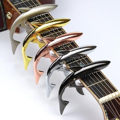 Metal shark guitar capo funny creative zinc alloy quick change clip bass guitar bridge guitar stringed instrument accessories