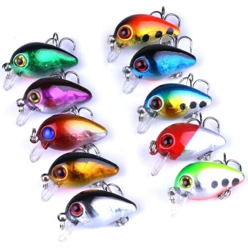 10PCS Mini Minnow Hard Bait Set Crankbait Top Water Fishing Lures Lifelike Wobblers Peche Isca Artificial Bait Tackle 3cm 1.5g