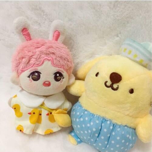 Handmade 10cm Doll Clothes duck Dress with bag Kpop Plush Dolls Outfit Toys Baby Dolls Accessories Cos Suit