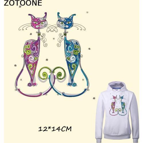 ZOTOONE Iron on Transfer Patch Cat Washable Clothes Decoration Print on T-Shirt New Design Diy Accessory Parches Para La Ropa F