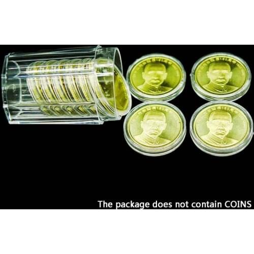 Clear Coin Tube Holder Storage Collection Case Protector with 10 Pcs Direct Fit Airtight Coin Capsules Box for 30mm Half Dollar