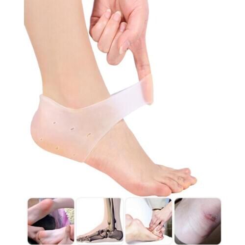 2PCS Silicone Moisturizing Whitening Heel Protection Socks Cracking Repair Analgesic Skin Care Pad Relieve Heel Pain Foot Care