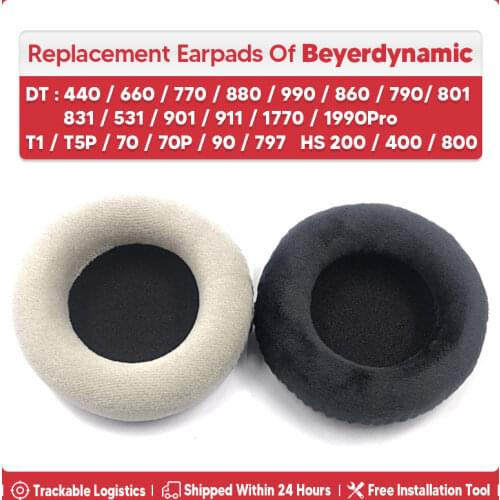 Replacement Earpads Velvet Repair Parts For Beyerdynamic T1/DT440/660/880/990/860/790/801/831/531/901/911/T5P/70/HS200/400/800