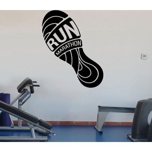 Sports Shoe Soles Run Marathon Running Wall Decal Vinyl Art Home Decor Kids Room Boys Bedroom Wall Sticker Removable Mural 4676