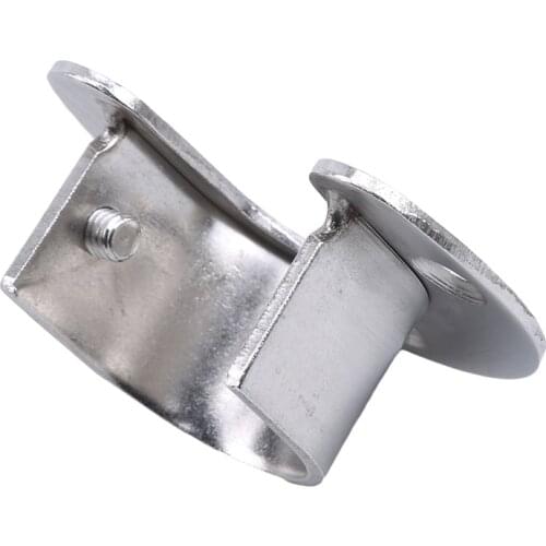 2pcs Thick Stainless Steel Tube Hanger Clothes Pipe Fitting Clothes Tray Stainless Steel Round Open Flange Seat