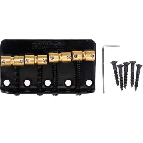 Wilkinson WBBC Bass Bridge Brass Saddles for 4-String Precision Bass/ Jazz Bass, Black
