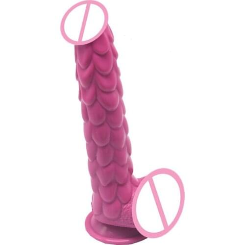 Unisex! Silicone Fish Scales Big Anal Dildo Female Masturbation G-Spot Stimulus Male Prostata Massage Butt Plug Adult Sex Toy