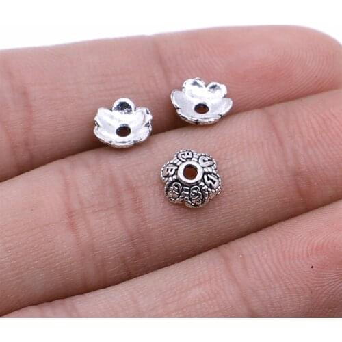 WYSIWYG 30pcs 2 Colors 7x7mm Bead Caps For Jewelry Making DIY Beads Caps Flower Torus Spaced Apart Jewelry Finding Accessories