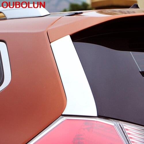 Fit For Nissan X-Trail T32 Rogue 2014 2015 2016 Stainless Steel Rear Window Spoiler Side Protector Cover Trim 2pcs
