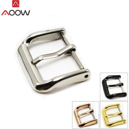 2pcs 316L Stainless Steel Watch Clasp 12mm 14mm 16mm 18mm 20mm 22mm Pin Buckle Metal Clasp Watch Repair Accessories Silver Black