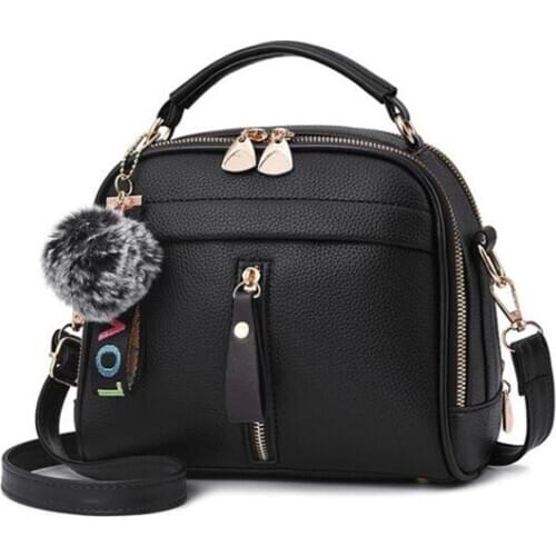 Tassel Messenger Shoulder Bag For Women PU Leather Handbag Lady Boston Hairball Messenger Bags ladies Luxury Crossbody Totes Bag